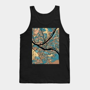 Pittsburgh Map Pattern in Mid Century Pastel Tank Top